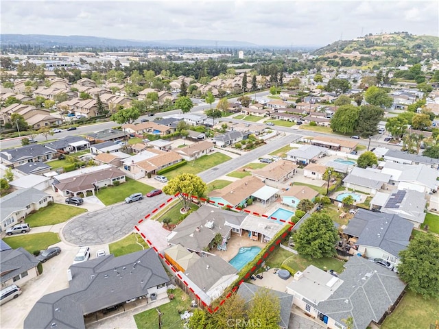 bird's eye view featuring a residential view