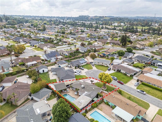 drone / aerial view featuring a residential view