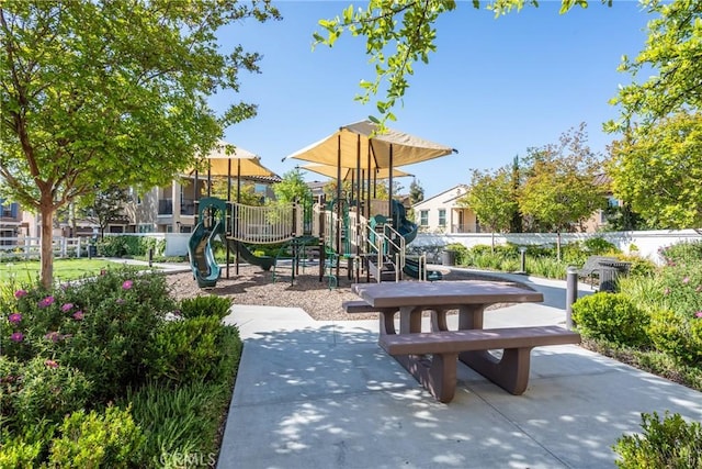 community play area featuring fence