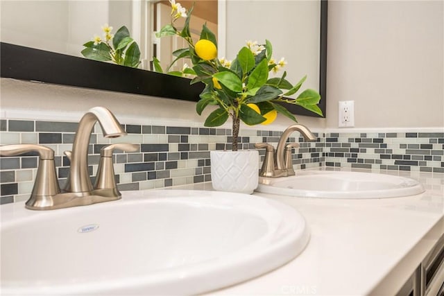 details with vanity and backsplash
