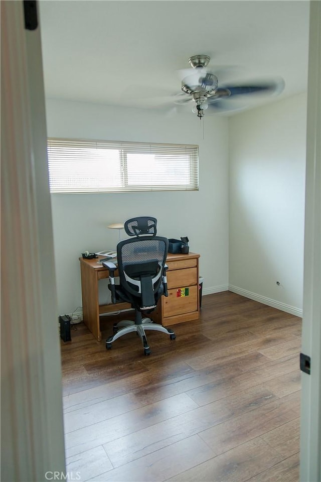 3139 E Chapman Ave Unit 14A, Orange, CA 92869 - office area with hardwood / wood-style floors and baseboards