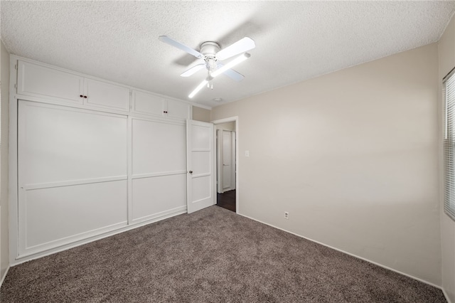 7752 Willow Ave, Riverside, CA 92504 - unfurnished bedroom with carpet floors, a ceiling fan, a textured ceiling, and a closet
