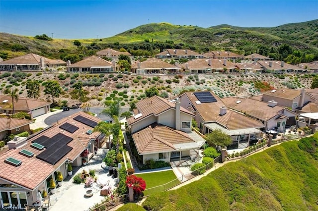 bird's eye view with a residential view and a mountain view