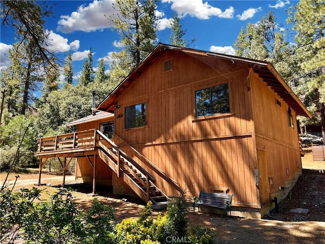 2213 Birchwood Way, Pine Mountain Club, CA 93222 - view of property exterior featuring stairway and a deck
