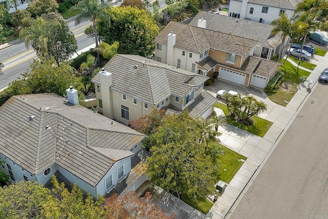 drone / aerial view with a residential view