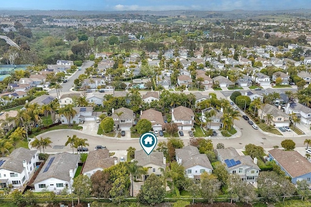 bird's eye view with a residential view