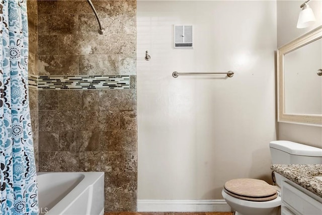 680 Grand Ave Unit 105, Long Beach, CA 90814 - full bath with vanity, shower / bathtub combination with curtain, toilet, and visible vents