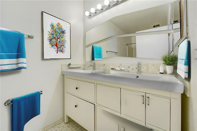 11300 Foothill Blvd Unit 97, Sylmar, CA 91342 - bathroom with backsplash and double vanity