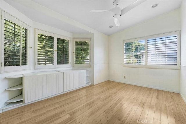 11300 Foothill Blvd Unit 97, Sylmar, CA 91342 - unfurnished room with light wood-type flooring, ceiling fan, vaulted ceiling, radiator heating unit, and baseboards