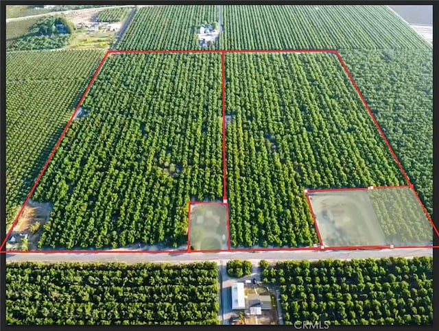 drone / aerial view featuring a rural view