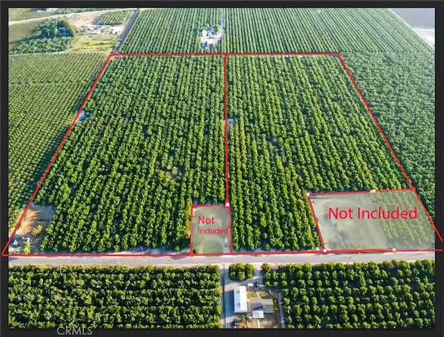 aerial view with a rural view