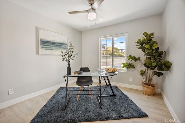 18128 Cari Ln, Yorba Linda, CA 92886 - office space with baseboards, ceiling fan, and wood finished floors