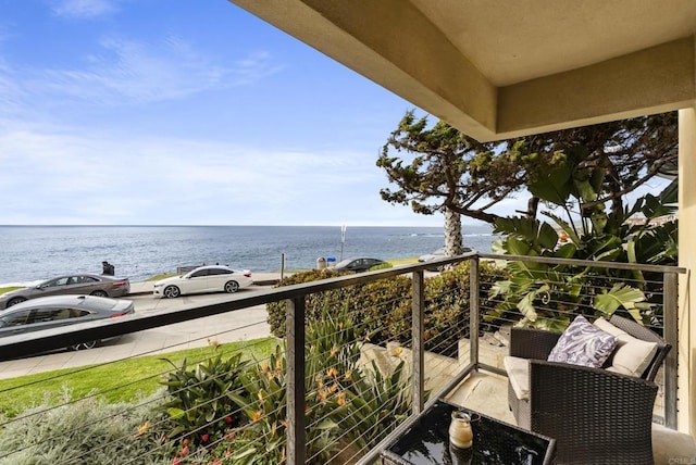 balcony with a water view