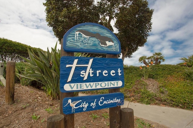 view of community sign