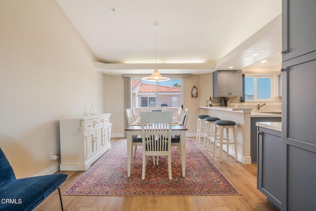 1130 Mandalay Beach Rd, Oxnard, CA 93035 - dining space with baseboards, recessed lighting, and light wood-style flooring