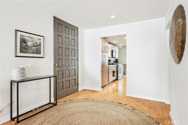 575 Esplanade Unit 205, Redondo Beach, CA 90277 - entryway featuring light wood-type flooring and recessed lighting