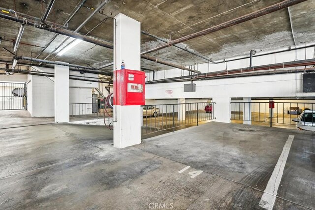 view of parking garage