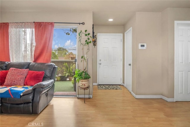 1925 Glenoaks Blvd, Unit San Fernando, CA 91340 - entryway with light wood-style floors, baseboards, and recessed lighting