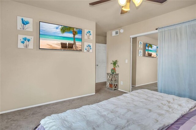 1925 Glenoaks Blvd, Unit San Fernando, CA 91340 - carpeted bedroom featuring baseboards and a ceiling fan