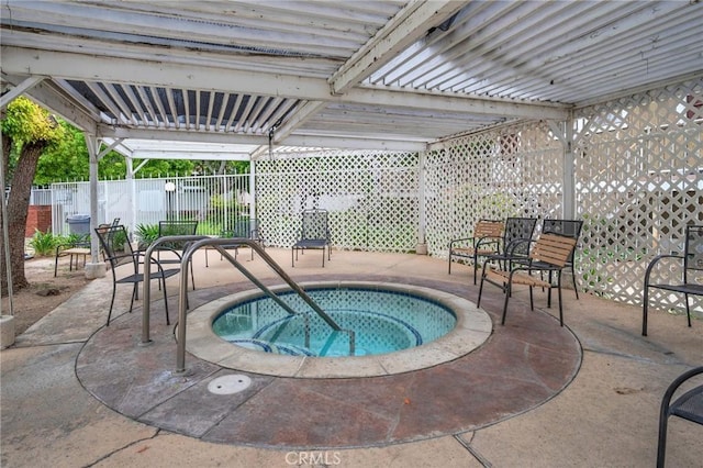 1925 Glenoaks Blvd, Unit San Fernando, CA 91340 - view of pool with a hot tub, fence, and a patio area