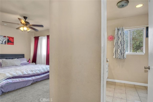 1925 Glenoaks Blvd, Unit San Fernando, CA 91340 - tiled bedroom featuring baseboards and a ceiling fan