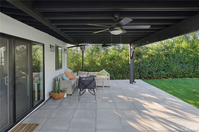 view of patio / terrace with ceiling fan
