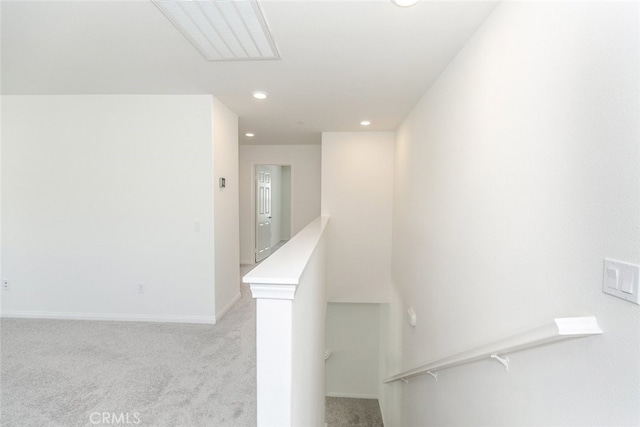 27488 Ginger Ct, Saugus, CA 91350 - staircase featuring baseboards, recessed lighting, visible vents, and carpet floors