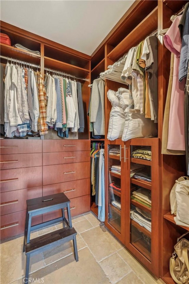 view of walk in closet