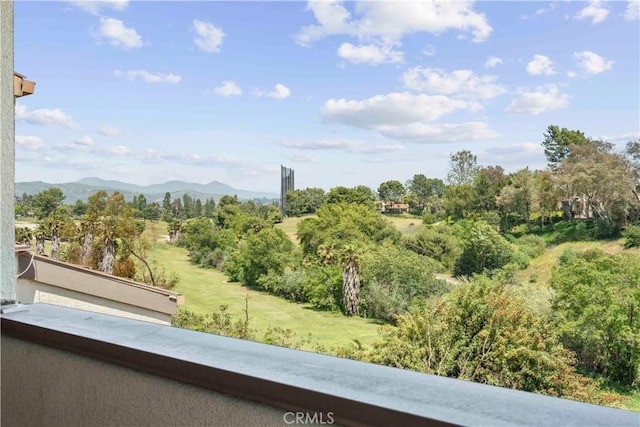 balcony with a mountain view