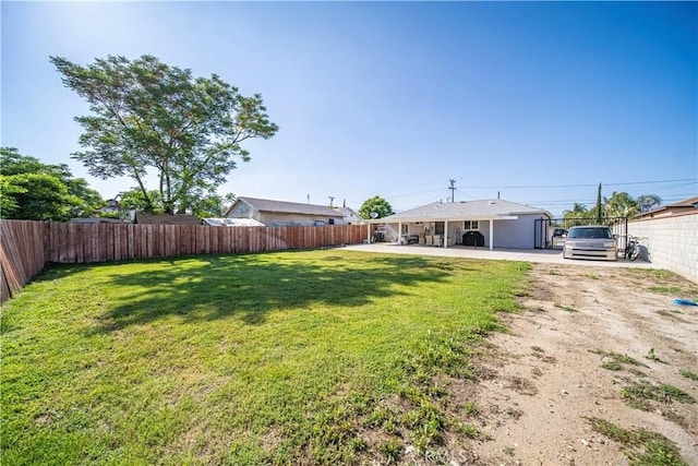 view of yard featuring a patio