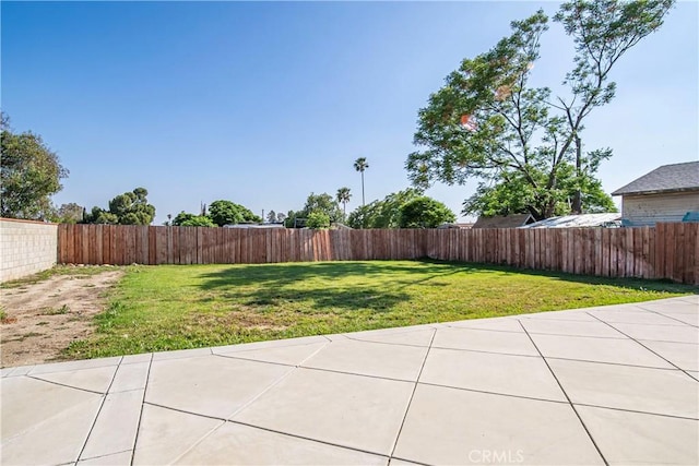 view of yard with a patio