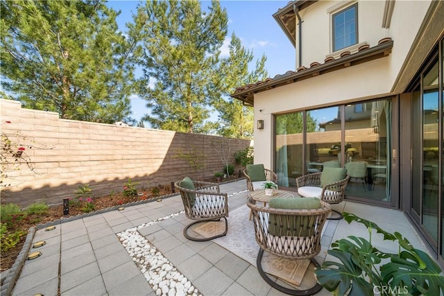 view of patio featuring a fenced backyard