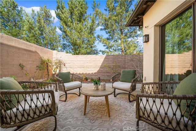 view of patio featuring a fenced backyard