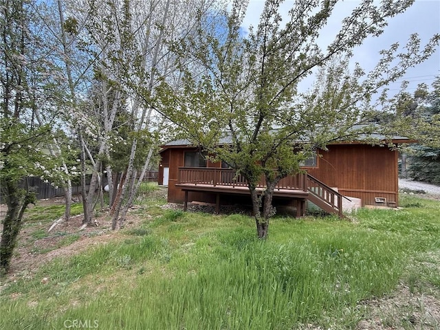 14721 Voltaire Dr, Pine Mountain Club, CA 93225 - rear view of property featuring a wooden deck