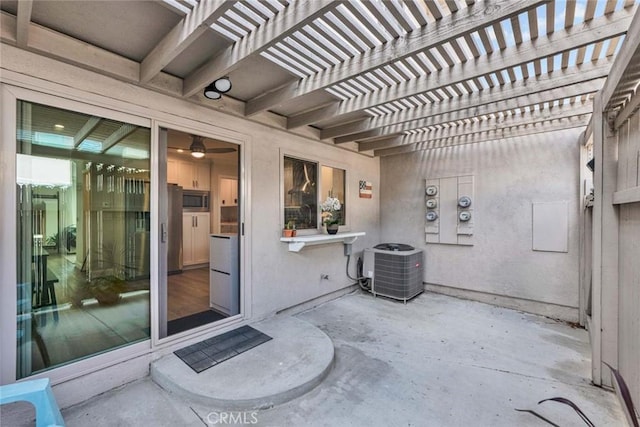 6702 Sun Dr Unit C, Huntington Beach, CA 92647 - view of patio / terrace with a pergola and cooling unit