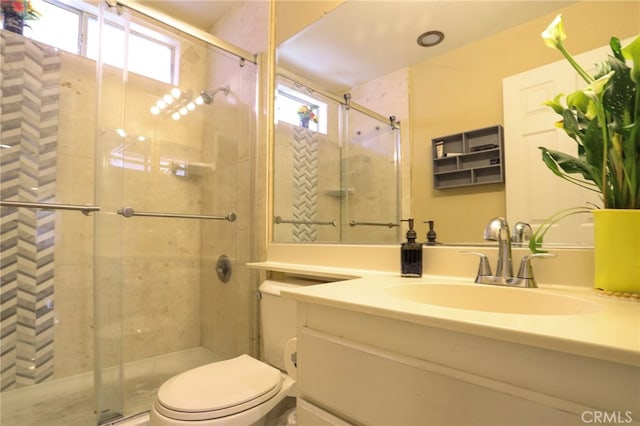 3667 Sonoma Oaks Ave, Perris, CA 92571 - full bathroom featuring vanity, a shower stall, and toilet