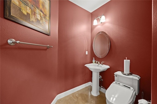 18345 Watson Way, Yorba Linda, CA 92886 - half bathroom featuring baseboards, a sink, tile patterned floors, and toilet