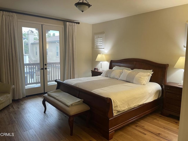 1117 Patel Pl, Duarte, CA 91010 - bedroom with french doors, light wood-type flooring, and access to exterior
