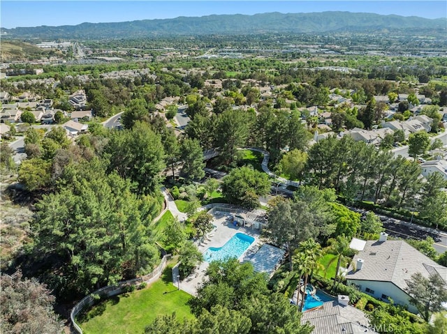 27118 Highlands Ln, Valencia, CA 91354 - aerial view of a pool and a mountain backdrop