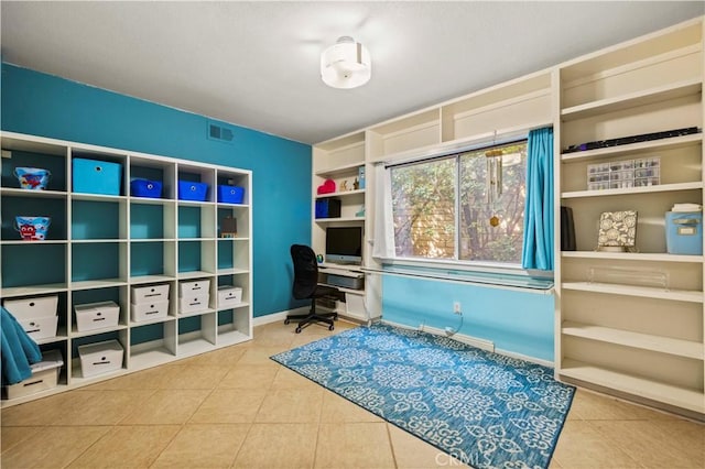 27118 Highlands Ln, Valencia, CA 91354 - tiled home office featuring baseboards