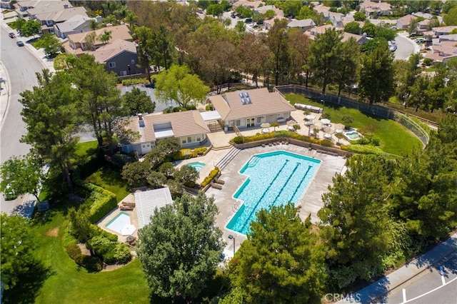 27118 Highlands Ln, Valencia, CA 91354 - aerial perspective of suburban area featuring a pool