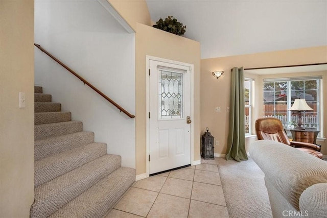 315 Alder St, Arroyo Grande, CA 93420 - entrance foyer featuring stairway, light tile patterned floors, and baseboards
