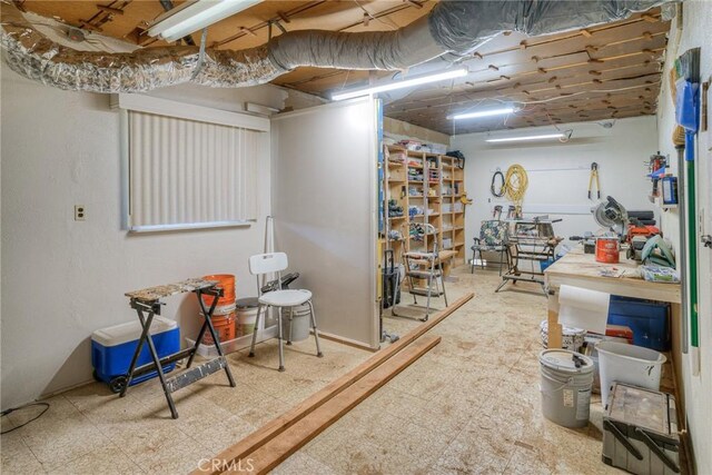 view of finished basement