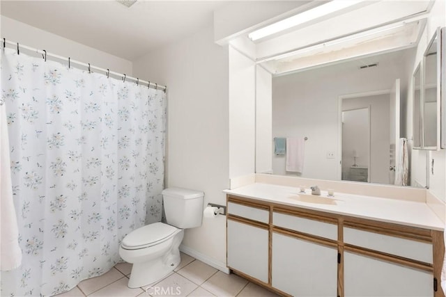 104 Calle Renata, San Dimas, CA 91773 - full bath with tile patterned flooring, toilet, vanity, and a shower with curtain