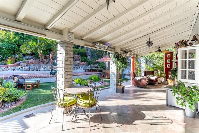 22435 Silver Spur, Lake Forest, CA 92630 - view of patio / terrace with outdoor dining area and ceiling fan