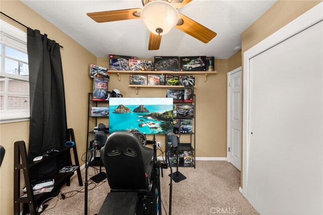 8757 San Vicente Ave, Riverside, CA 92503 - office with carpet, a ceiling fan, and baseboards