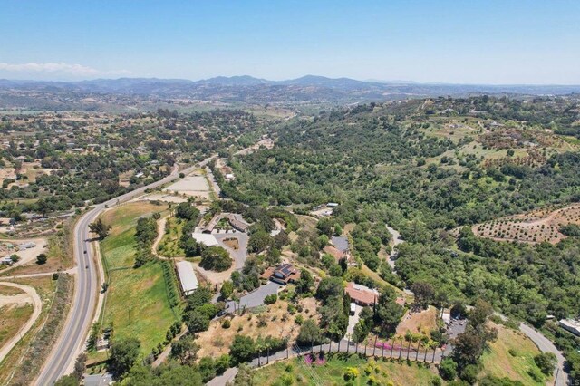 drone / aerial view with a mountain view