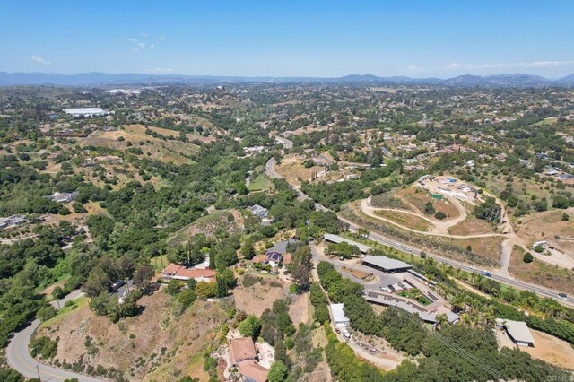 bird's eye view with a mountain view