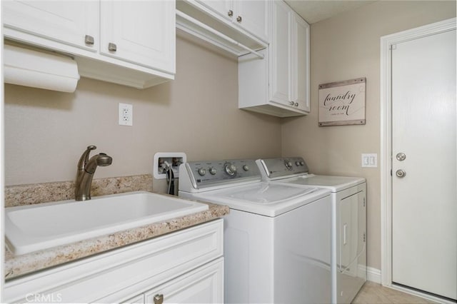 24661 Las Patranas, Yorba Linda, CA 92887 - clothes washing area with washing machine and clothes dryer, a sink, and cabinet space