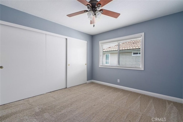 24661 Las Patranas, Yorba Linda, CA 92887 - unfurnished bedroom featuring baseboards, ceiling fan, carpet, and a closet
